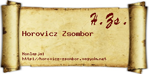 Horovicz Zsombor névjegykártya